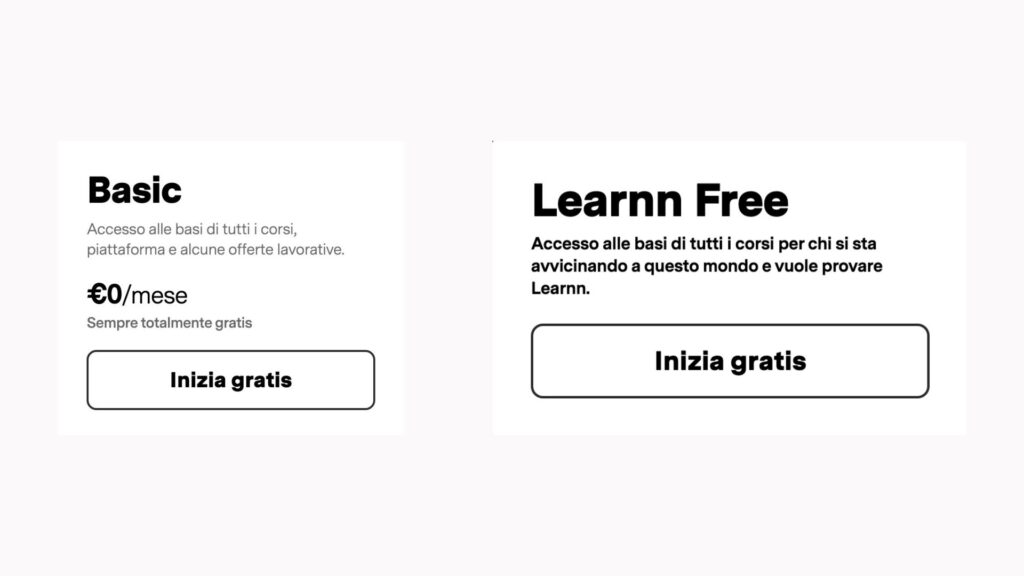 Principio di reciprocità: effetto trigger applicato su Learnn al piano gratuito Basic