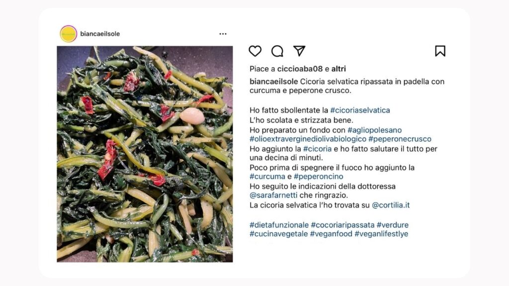 Analisi post di un cliente di Cortilia, negozio per la spesa online di frutta e verdura stagionale