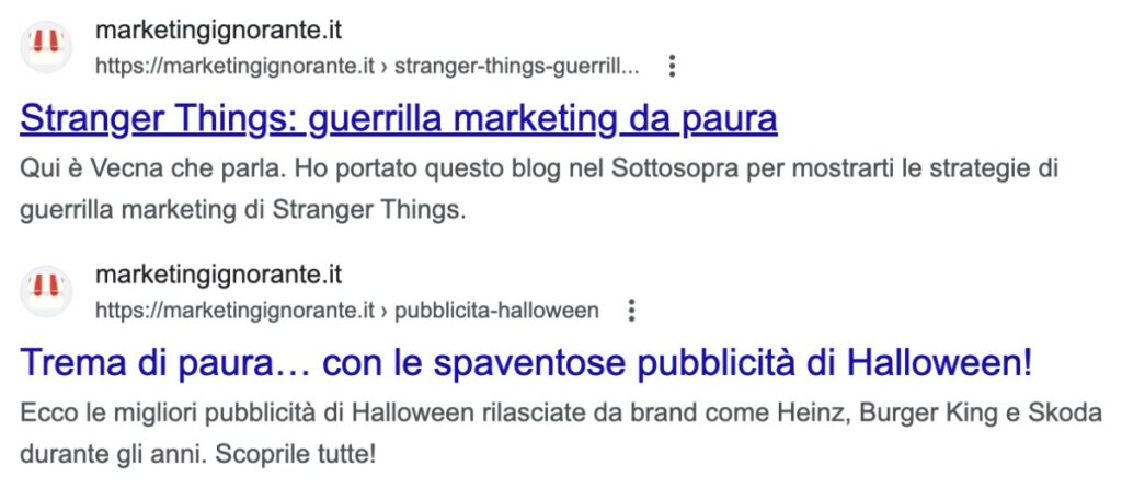 Esempio Title e Meta Description degli articoli di Marketing Ignorante