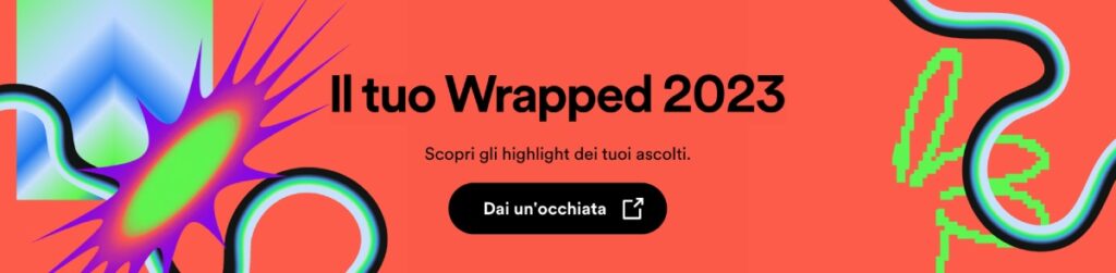 Banner di Spotify Wrapped 2023 sull'app