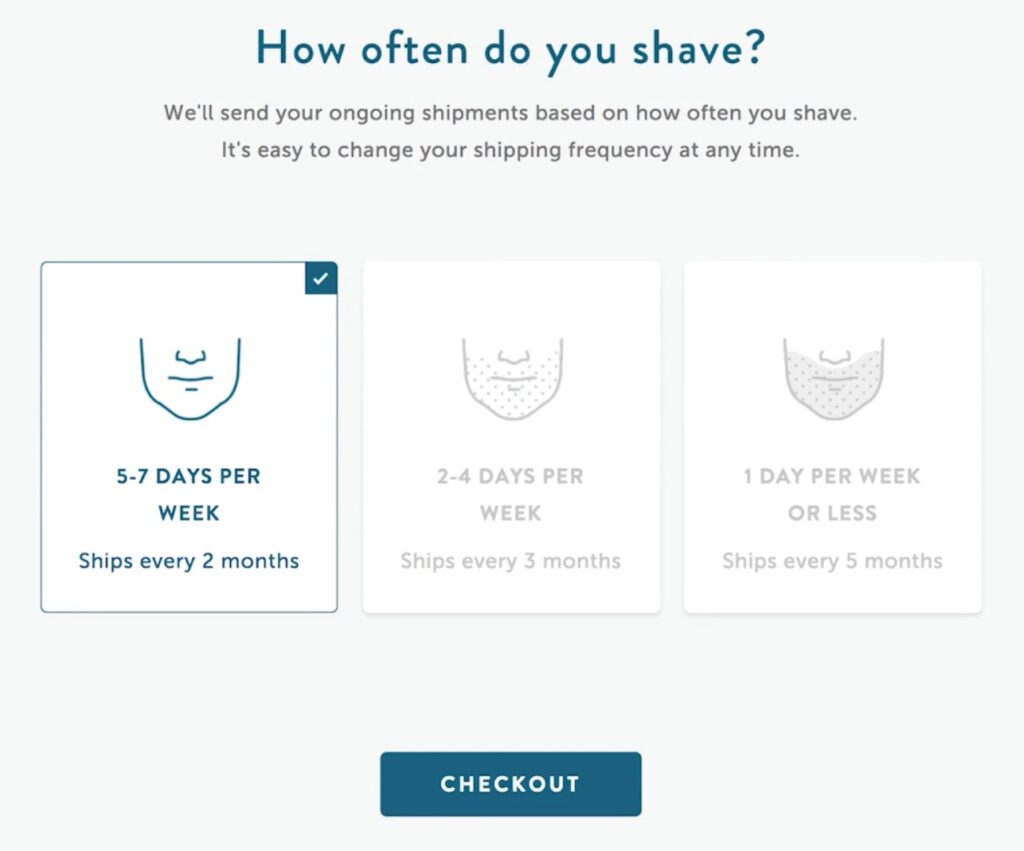 Harry's segmenta gli utenti chiedendo ogni quanto si radono la barba