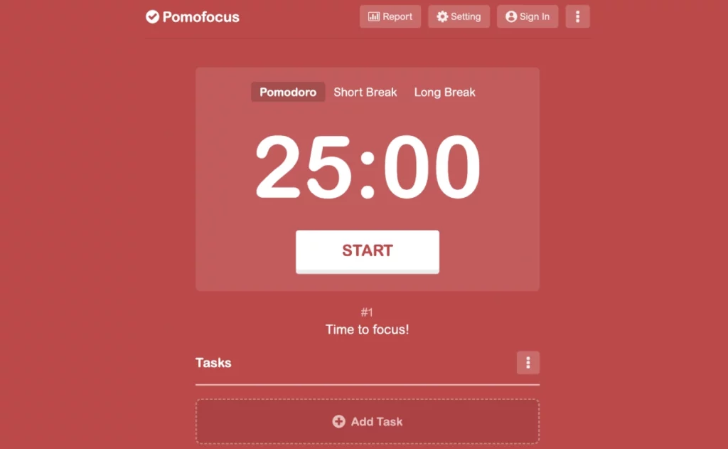 Pomofocus.io è un tool online gratuito per applicare velocemente la tecnica del pomodoro