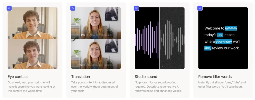 Descript è un'AI per il video editing online