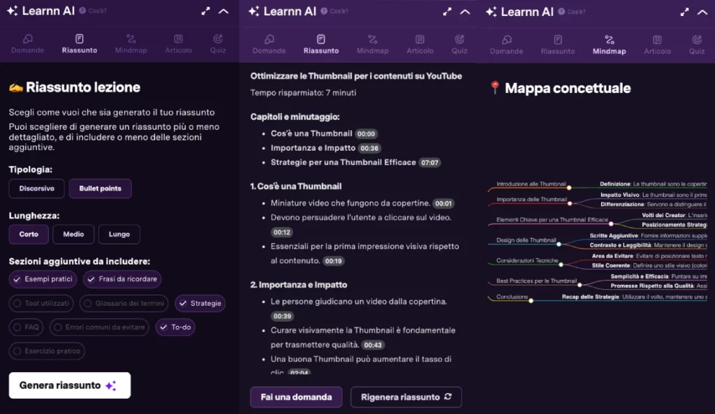 Feature AI per formarsi su Learnn