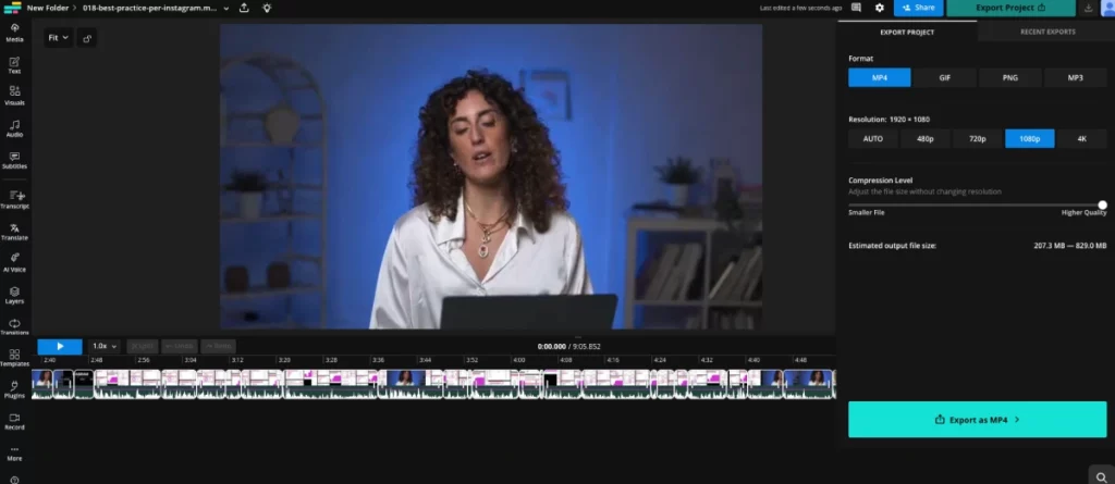 Kapwing video editor