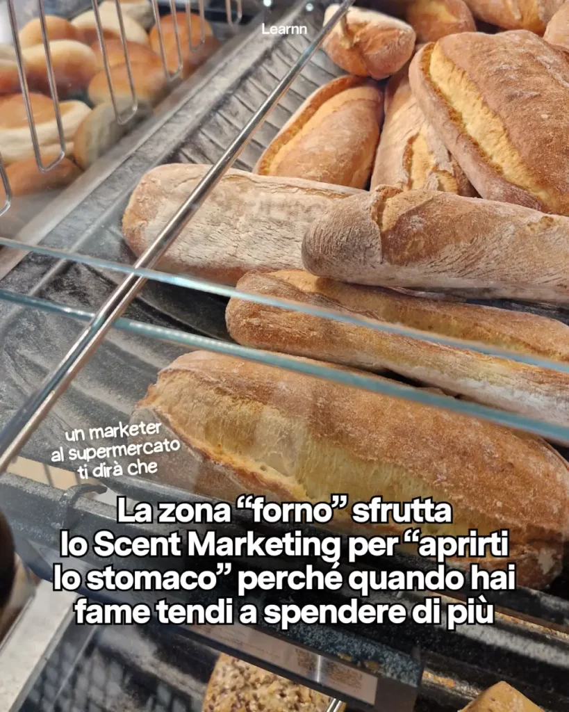 La zona forno applica lo Scent Marketing per "aprire lo stomaco" e indurre i clienti a spendere di più