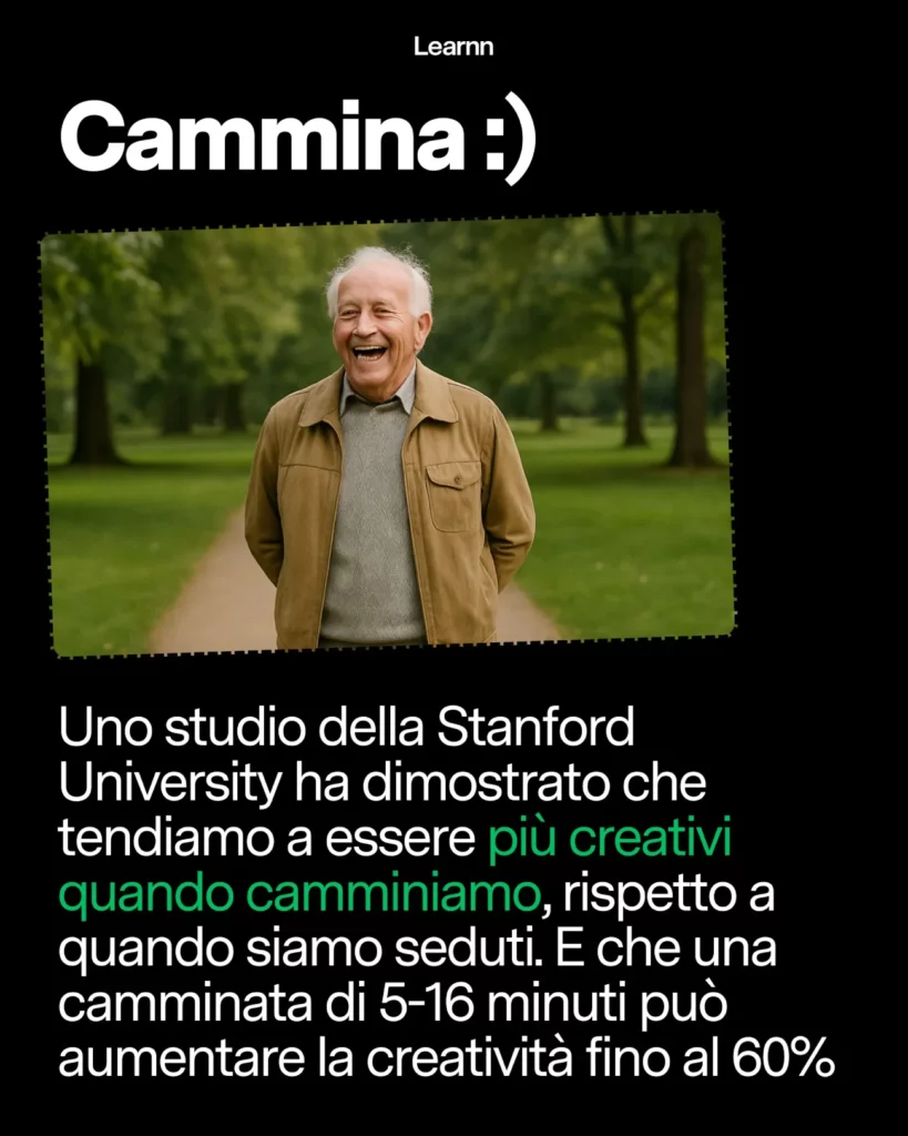 Camminare è uno dei modi più semplici per stimolare la creatività