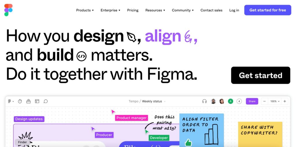 Screenshot del sito di Figma