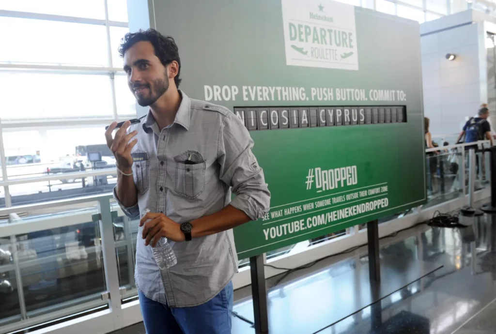 Departure Roulette di Heineken all'aeroporto JFK di New York